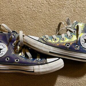 Converse Girls Chuck Taylor All Star Teal Purple Sneaker Shoes Size US 11Y (S05)